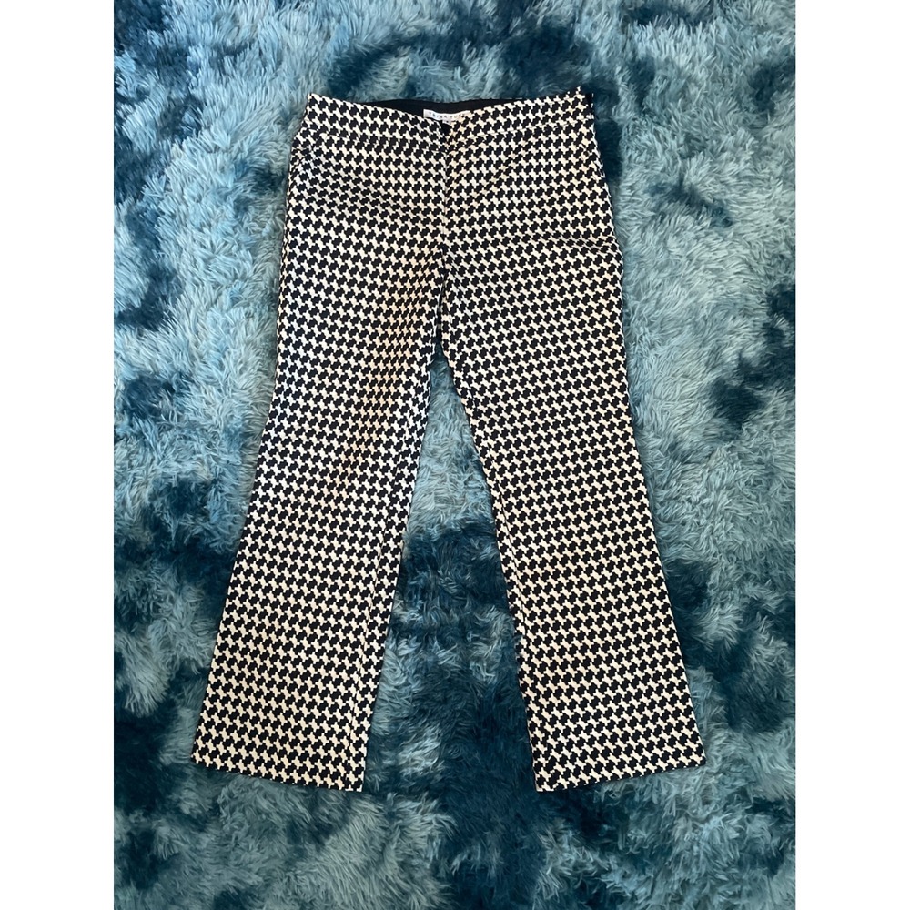 Trina‎ Turk Houndstooth Print Pants Trousers Career Casual Black White - Picture 2 of 4